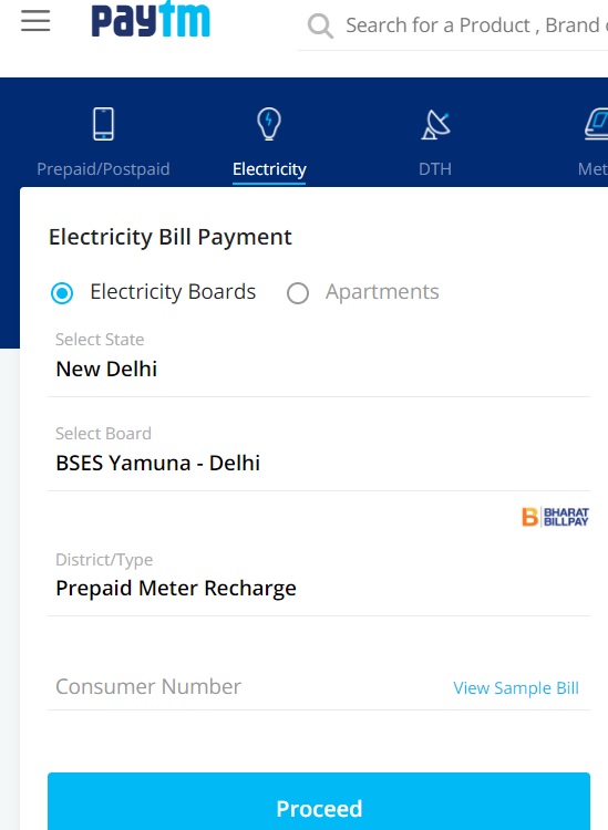 bses yamuna prepaid meter recharge paytm