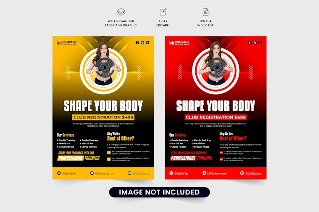 Bodybuilding training center flyer free download