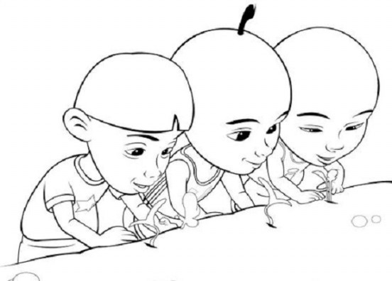 Gambar Mewarnai Upin Ipin