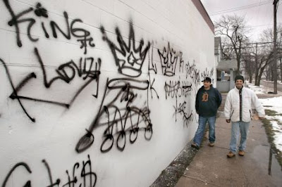 Urban street gang graffiti