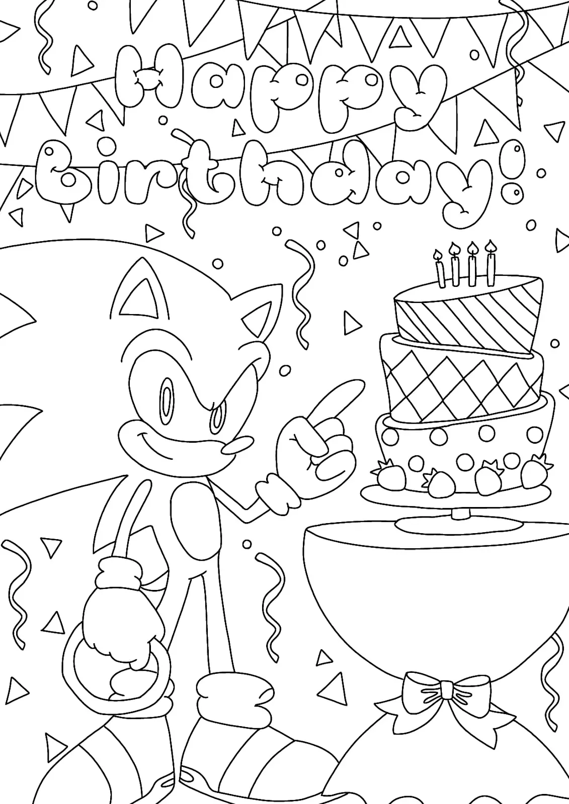 Sonic Happy Birthday Cake