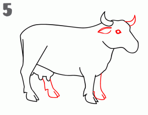 كيفية رسم البقرة في خطوط رسم سهلة
