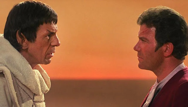 Face to Face: Spock (Leonard Nimoy) and Kirk (William Shatner) in Star Trek III