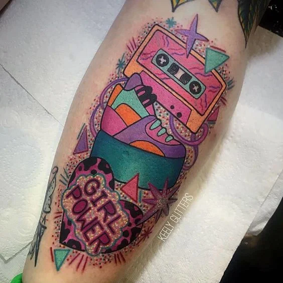 Tatuajes de cassettes de los 80 y 90