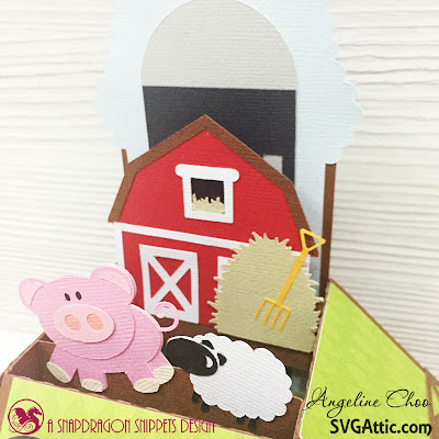 SVG Attic: Happy Farm Birthday with Angeline #svgattic #scrappyscrappy #boxcard #farm #birthday