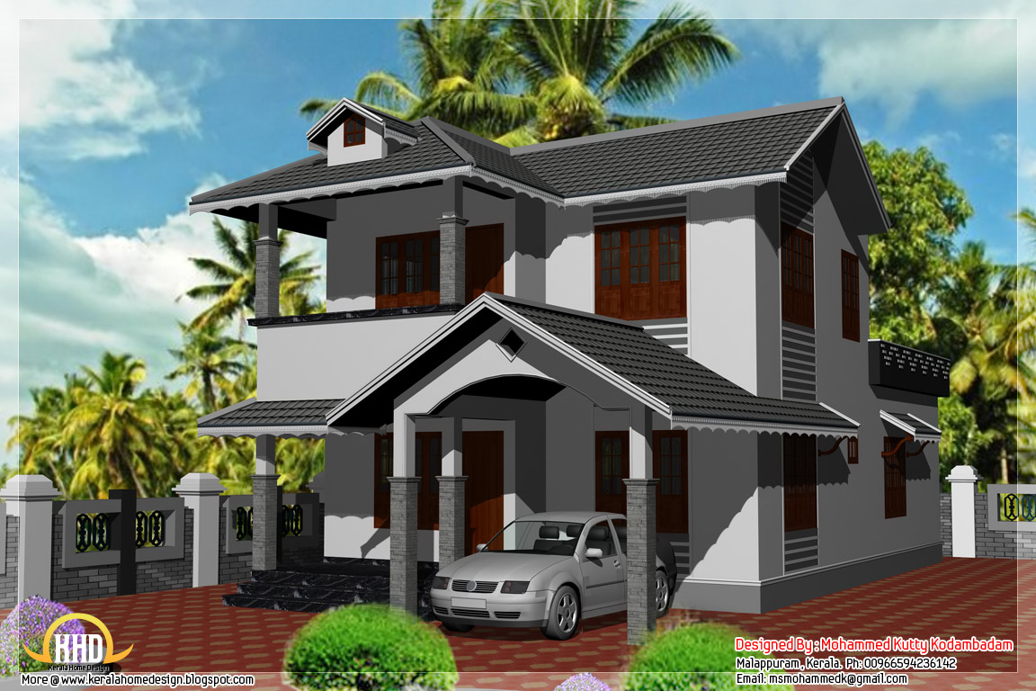 3 bedroom 1800 sq ft Kerala  style  house  Architecture 