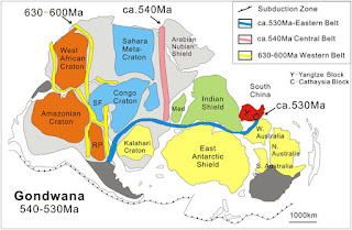 Diagrama de reconstrucción de Gondwana