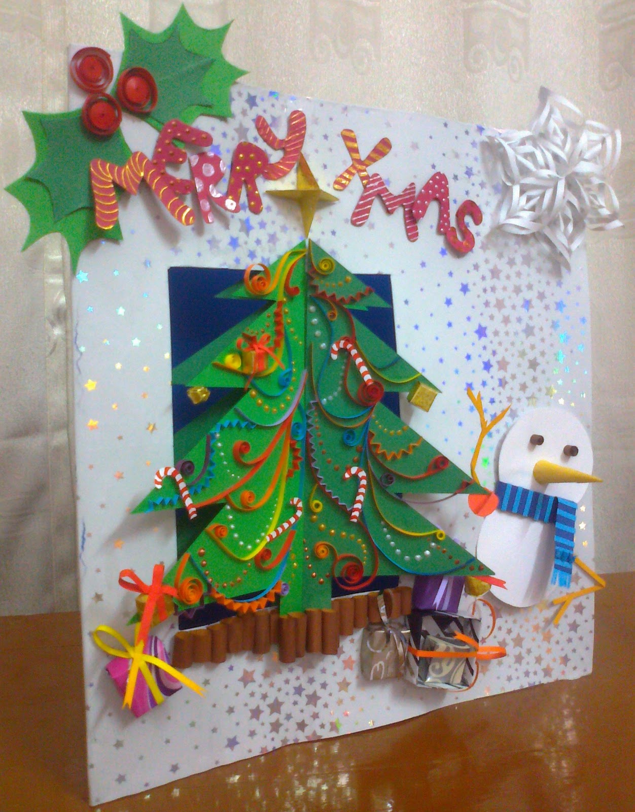 dimensional christmas card for my lil yr old niece with christmas ornament crafts for 3 year olds