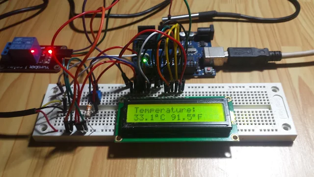 Arduino and DS18B20 Temperature Controlling Example