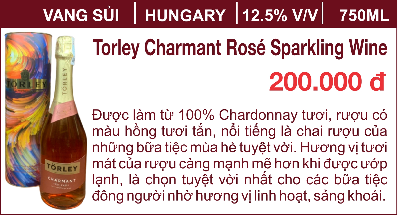 Torley Charmant Rosé Sparkling Wine