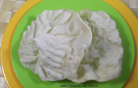Papadum fried in microwave with brushed oil