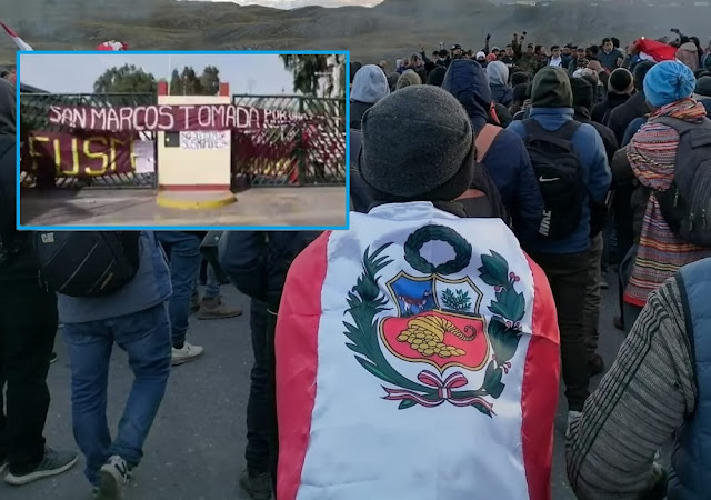 San Marcos se convierte en blanco de criticas del 'fascismo' por acoger a manifestantes provincianos
