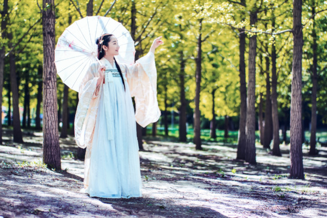 Woman in ancient Chinese style clothing