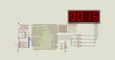Making a digital up down counter using PortB interrupt on change of PIC16F887 with Multiplexed Display