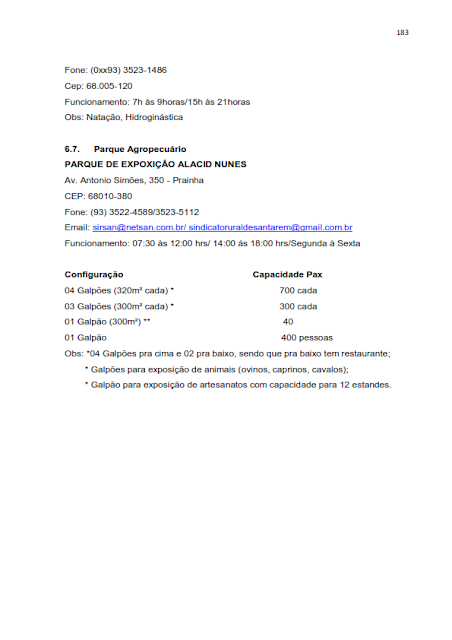 INVENTÁRIO DA OFERTA E INFRA ESTRUTURA TURÍSTICA DE SANTARÉM – PARÁ – AMAZÔNIA – BRASIL - 2010 - II. SERVIÇOS E EQUIPAMENTOS TURÍSTICOS