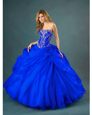 blue ball gowns