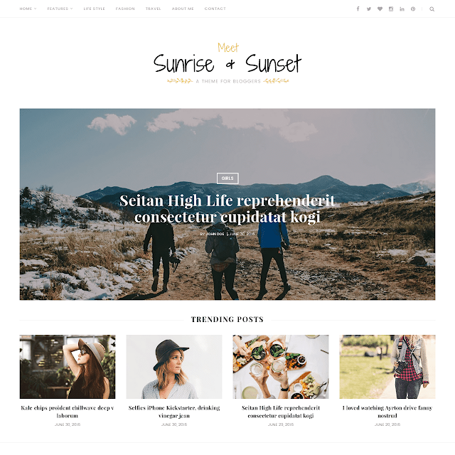 Sunrise & Sunset blogger template