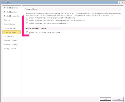 Excel 2010 : Disable Protected View In Microsoft Office 2010