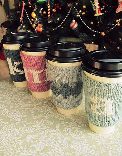 Christmas Coffee Cozies - Free Pattern