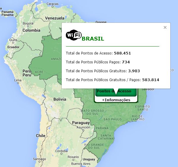 Pontos de Acesso WiFi Brasil