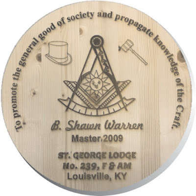 Custom Engraved Masonic Barrel Lid