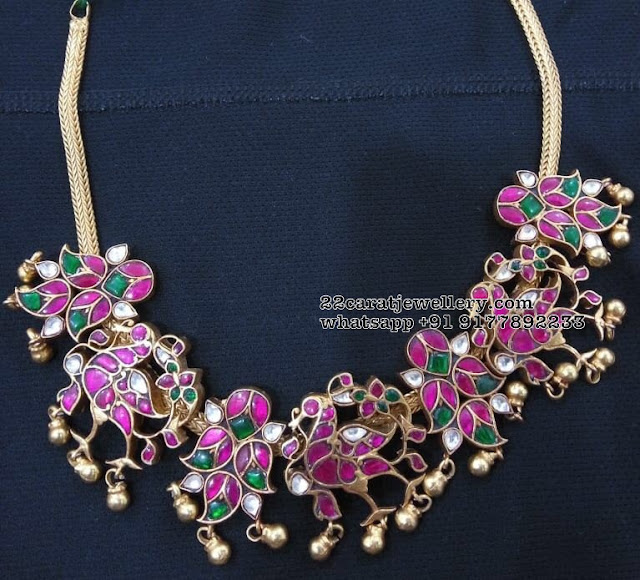 92.5 Silver Kundan Mango and Floral Necklaces