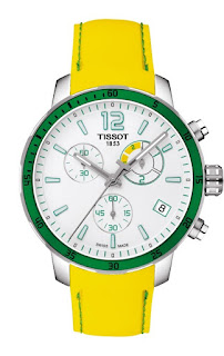 TISSOT Quickster Chrono Soccer White Dial Yellow Rubber Strap T095.449.17.037.01