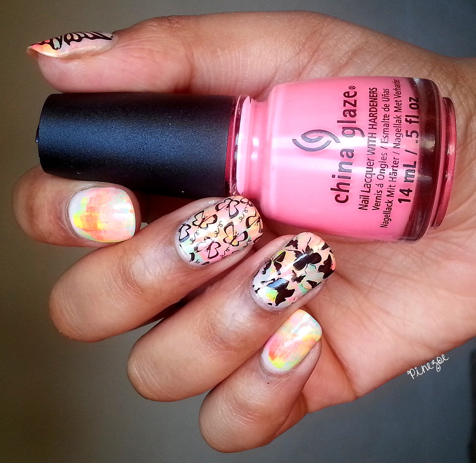 EASY||COLORFUL HOLI NAIL ART|| STAMPING DESIGN|| | Yellow nail polish,  Orange nail polish, Pink nail polish
