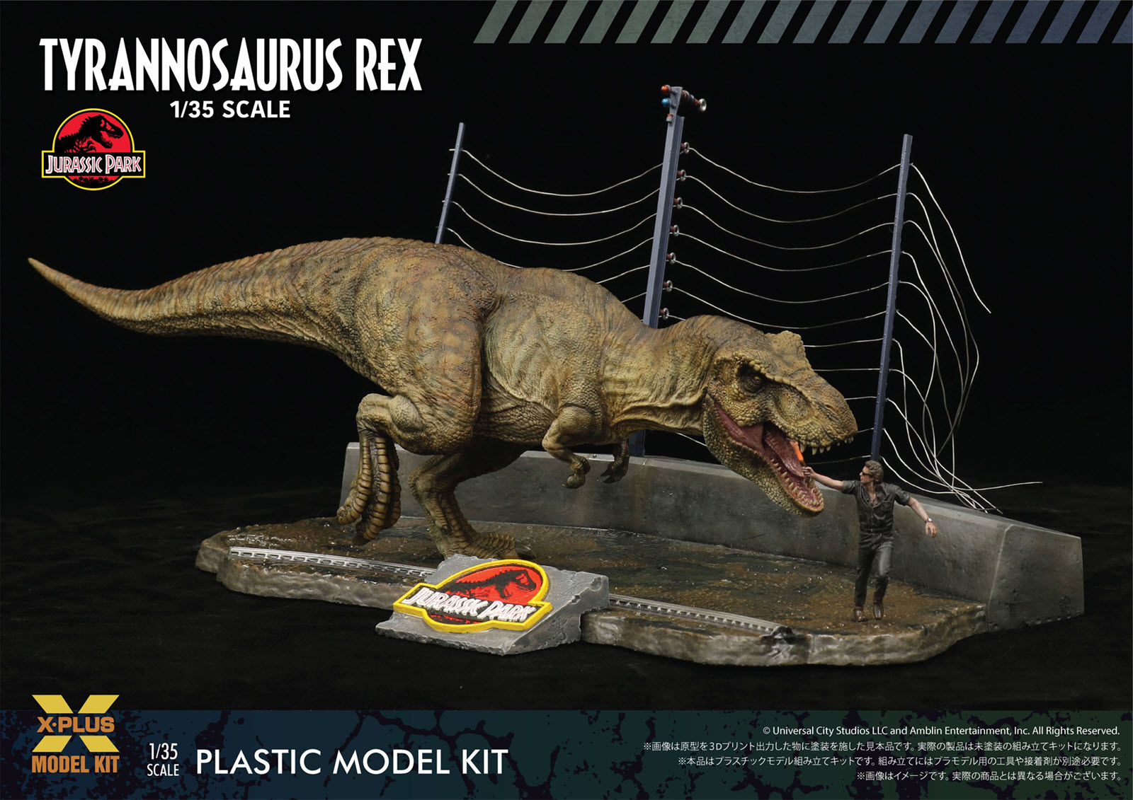 The Modelling News: Preview: Dr. Malcolm's love for flares puts him in a  spot with Jurassic Park's T-Rex in 35th scale from X-Plus