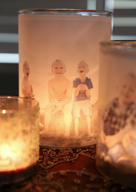 DIY Glowing Photo Luminaries