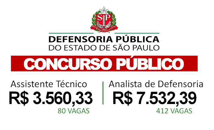 Concurso do Estado de São Paulo 2023! 492 vagas para Níveis Médio e Superior! Salários de até R$ 7.532,39