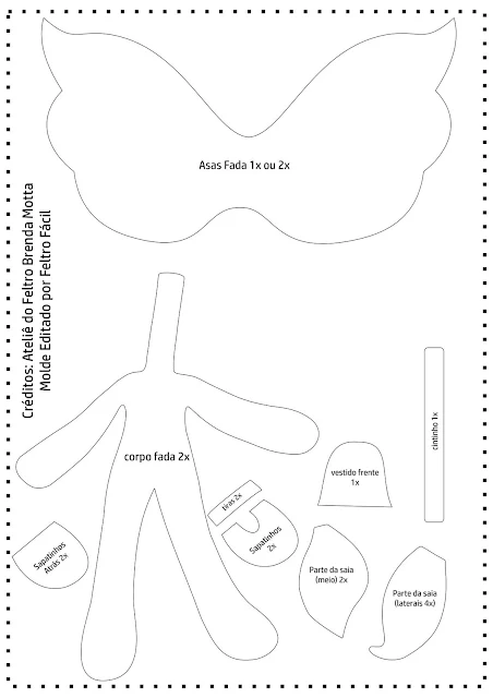 alt="molde de fada em feltro"
