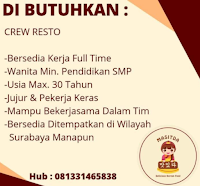 Lowongan Kerja di Restaurant Masitda Surabaya Juni 2021