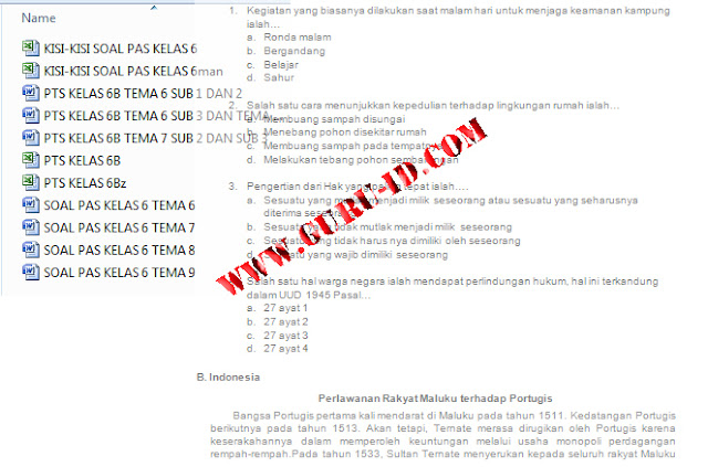 gambar  soal tematik kelas 6 Kurikulum 2013 Revisi