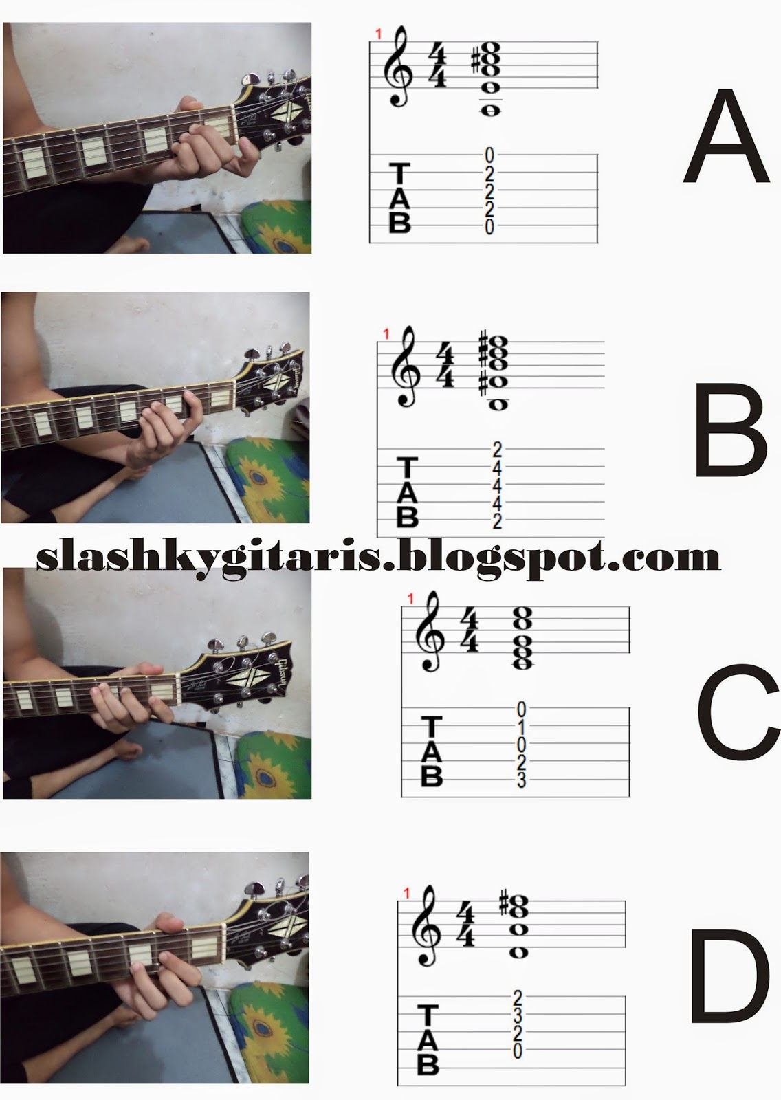  Panduan Gambar Chord chord Gitar untuk Pemula Part 3 