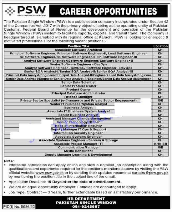 Latest PSW Jobs March 2023 - Latest Govt Jobs in Karachi