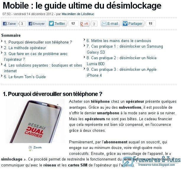 Le site du jour : Mobile : le guide ultime du désimlockage