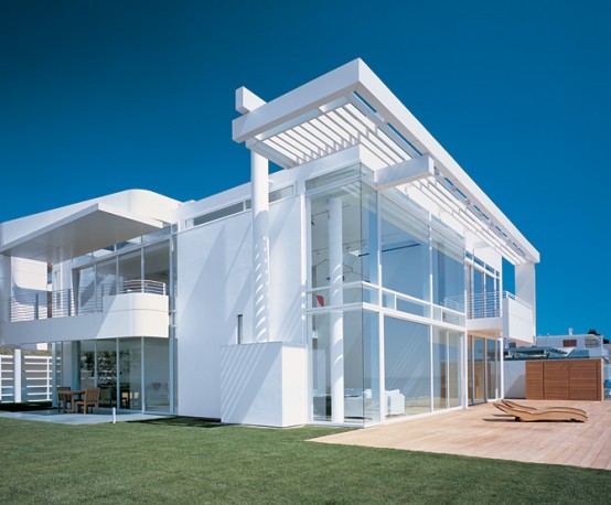 modern home furniture: Modern Beach House With White Exterior ...