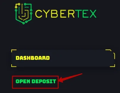 Создание депозита в Cybertex