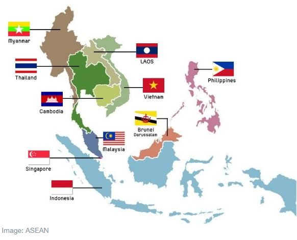 sejarah singkat ASEAN (Perhimpunan Bangsa-Bangsa Asia Tenggara), anggota asean, motto asean, tujuan pembentukan asean, dasar pembentukan asean, bendera asean, hymne Asean, logo asean, ilmu pegetahuan sosial, pendidikan sekolah, pengetahuan umum