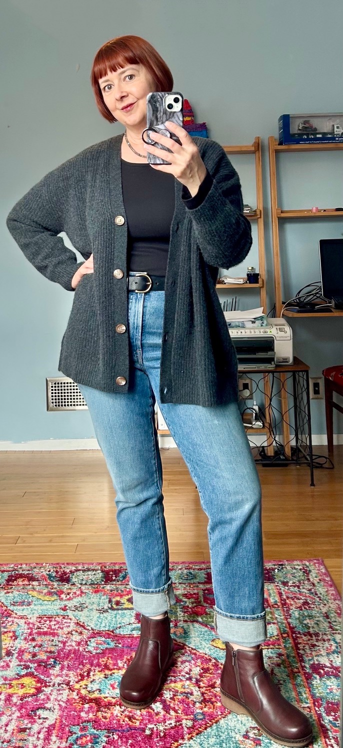 Mongolian Cashmere Oversized Boyfriend Cardigan Sweater - Plus Size