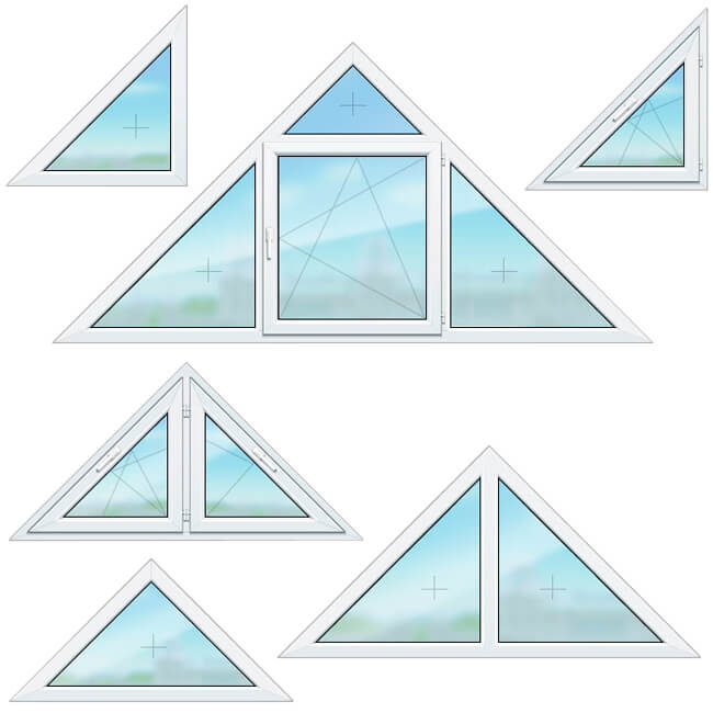 Типы треугольных пластиковых окон
