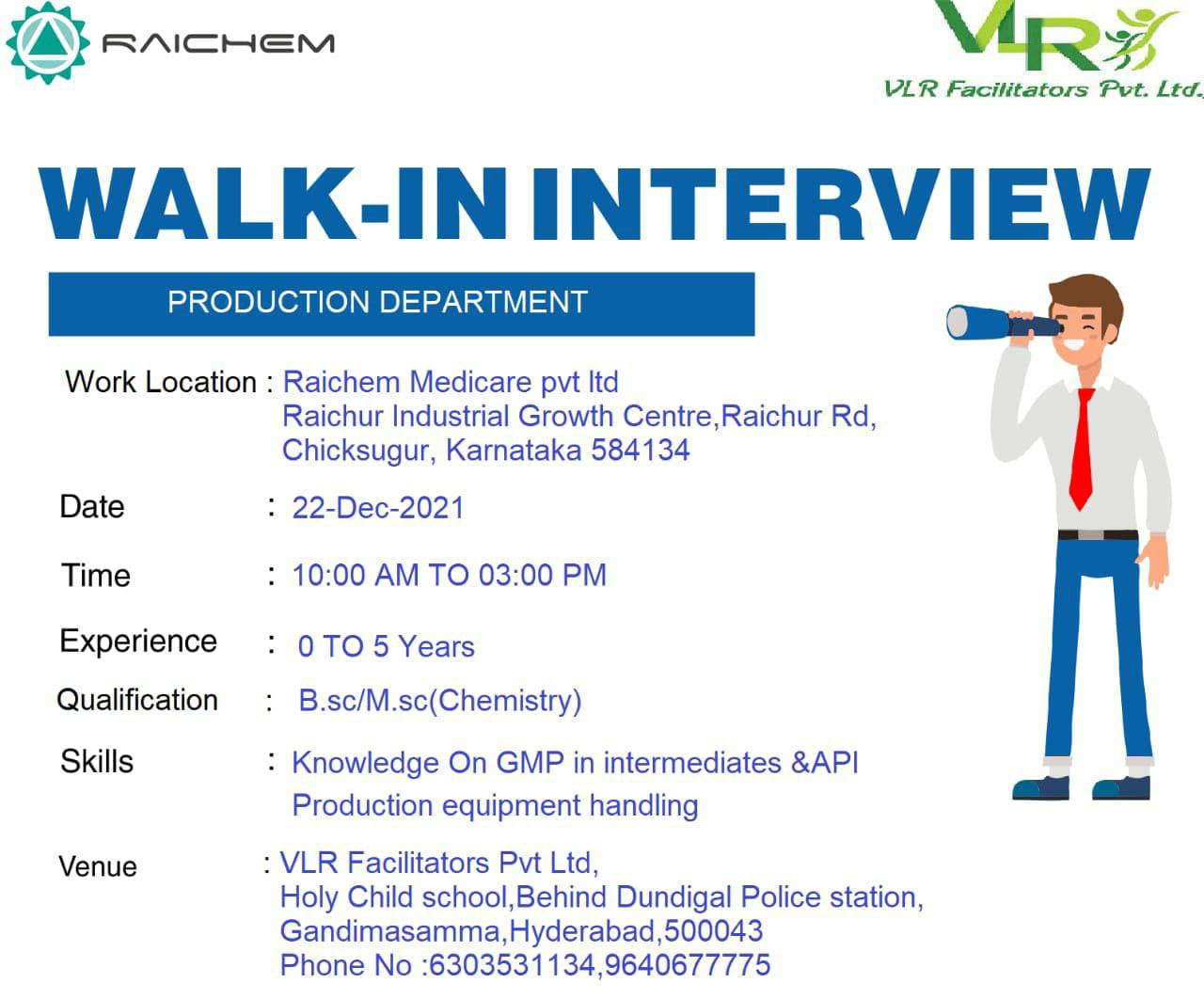 Job Availables,Raichem Walk-In-Interview For BSc/ MSc Chemistry