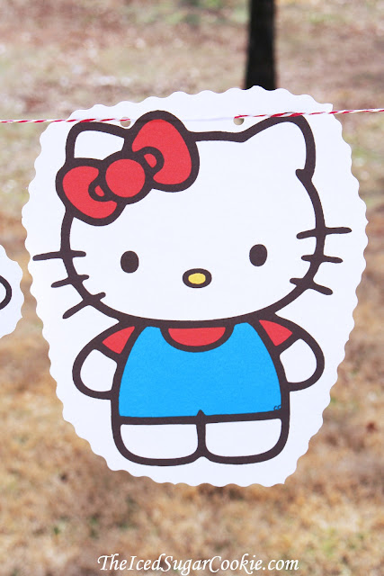 Hello Kitty Birthday Party DIY Flag Bunting Banner Garland Idea