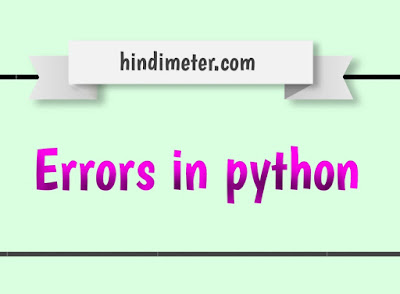 Types of errors in program