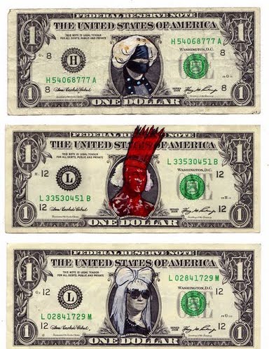 lady gaga dollar bill art. george washington dollar bill