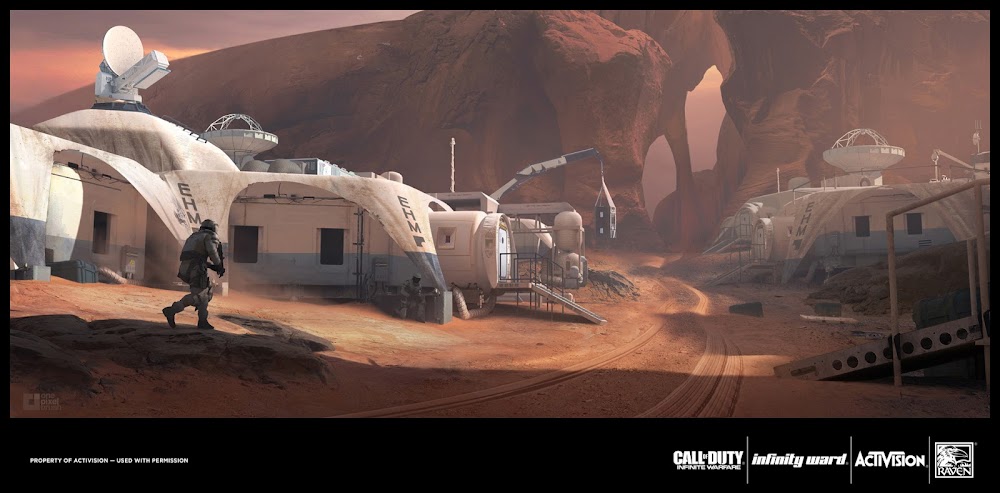 Mars base by Richard Wright - concept art for Call of Duty Infinite Warfare