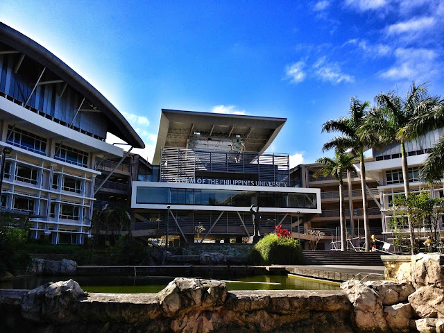 The front facade of the library