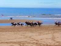 Asturias con niños: Carrera de caballos en la playa de Ribadesella