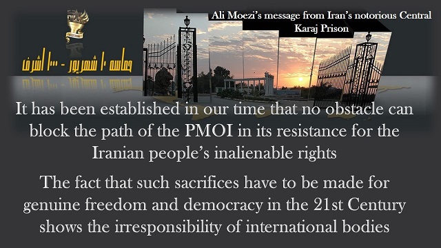 Iran-Ali Moezi has sent a message from Iran’s notorious Central Karaj Prison 